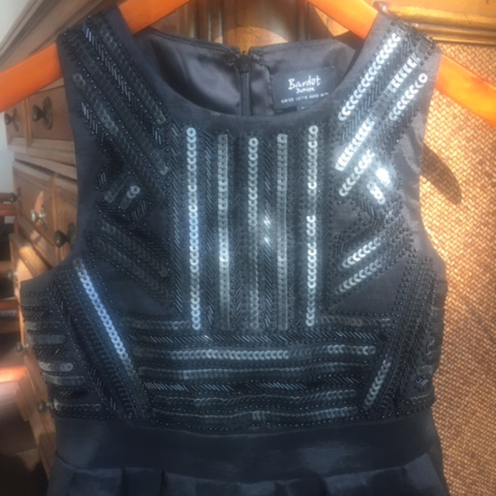 Girls Chic Black Party Dress